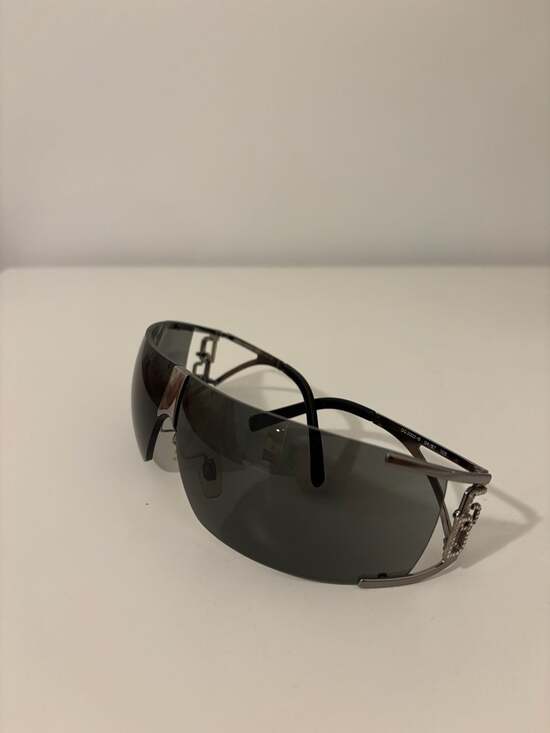Dolce & Gabbana DG2002-B Vintage Y2K Rhinestone Shield Sunglasses